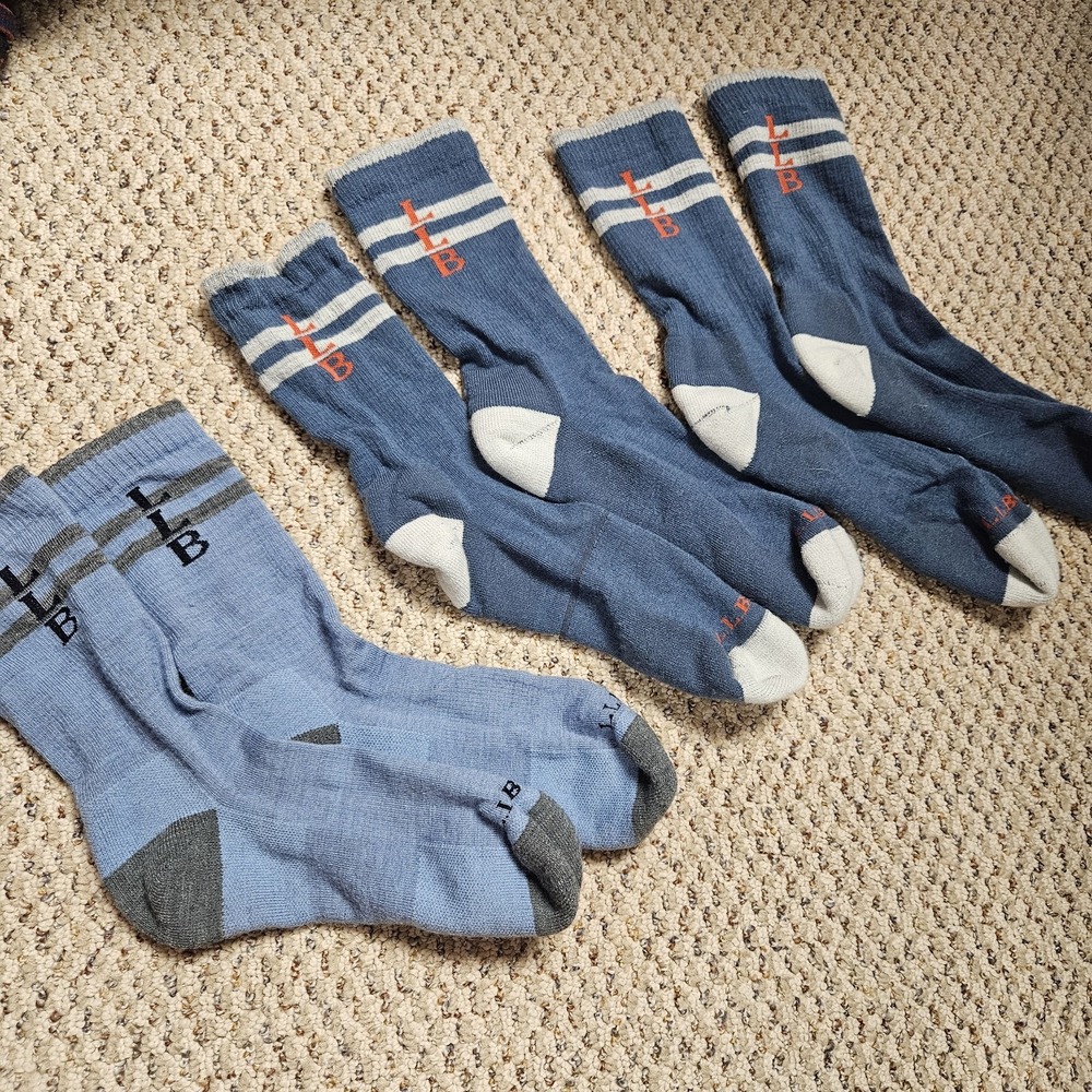 Lot of 3 - L.L. Bean Adults' Katahdin Hiker Socks - Meriono Wool